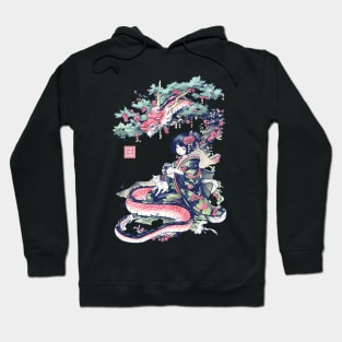 Japanese Girl With Dragon and Cats T-Shirt 06 Hoodie